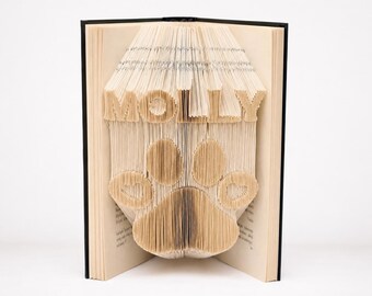 MOLLY Dog Paw Book Folding Pattern | Combi Cut & Fold (PDF Download)