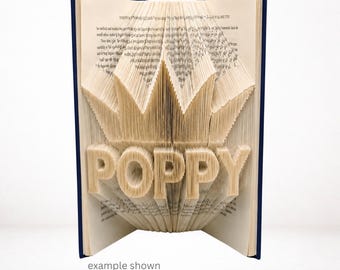 POPPY Crown Book Folding Pattern | Princess Name Art | Combi Cut & Fold PDF | Digital Download