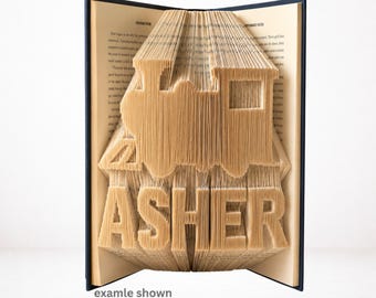 Asher Train Book Folding Pattern | Combi Cut & Fold | Digital Download PDF