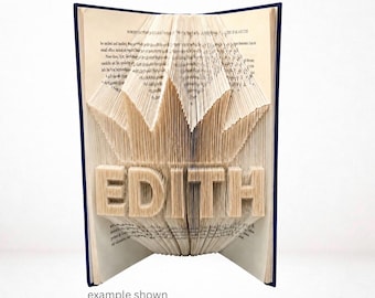 EDITH Crown Book Folding Pattern | Princess Name Art | Combi Cut & Fold PDF | Digital Download