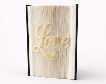 LIEFDE Hartboek vouwpatroon | Knippen en vouwen | Digitale pdf-download | Romantisch cadeau