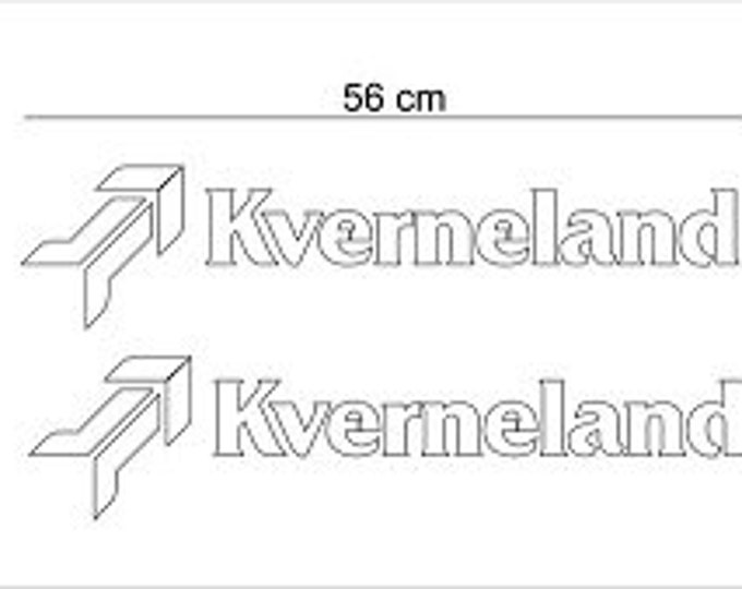 56 x 14 cm white KVERNELAND Plough decal set
