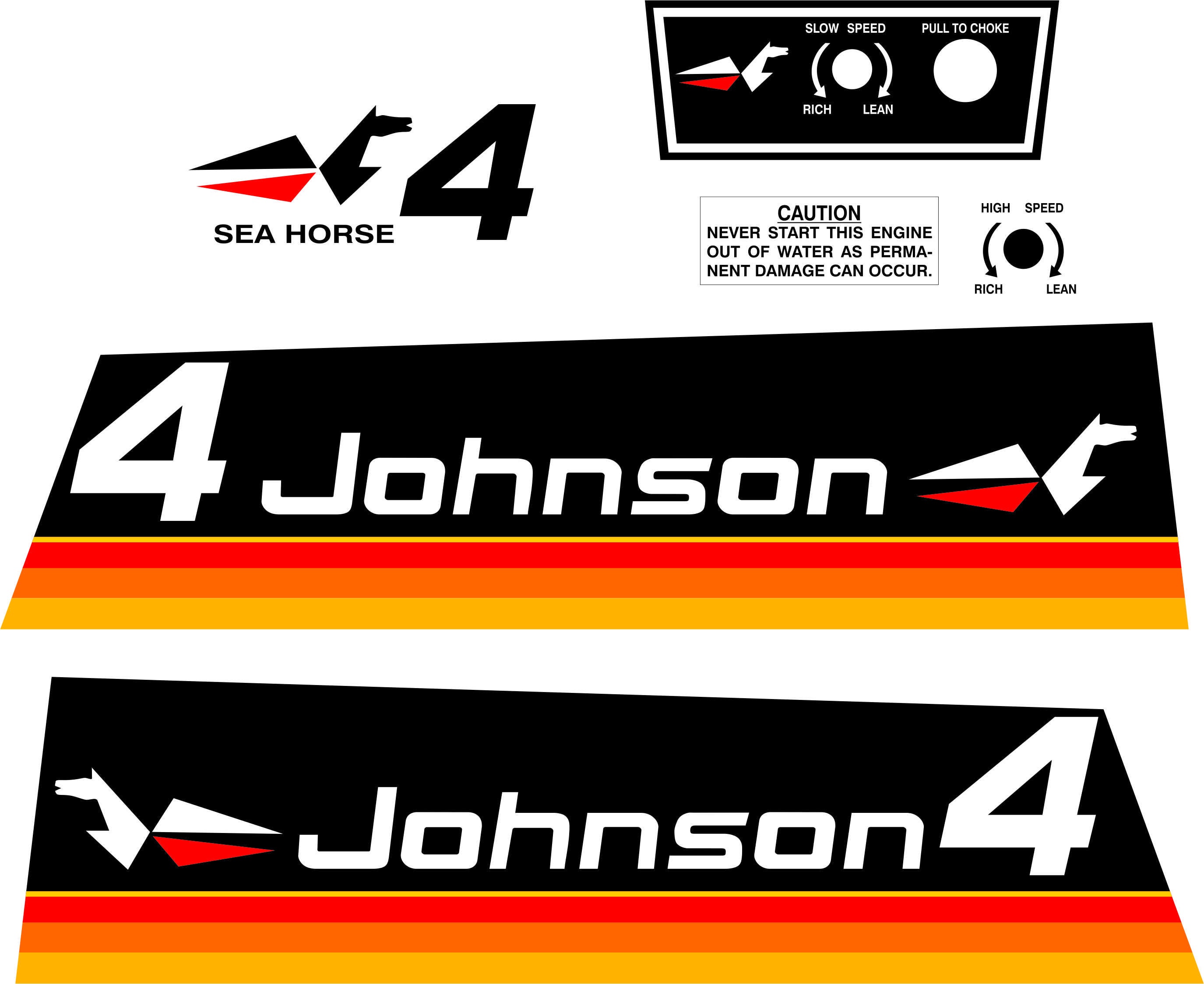 JOHNSON 4 1974 Outboard Decal Set Replica Etsy