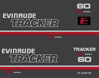EVINRUDE TRACKER PRO 60   -   Outboard decal set, replica