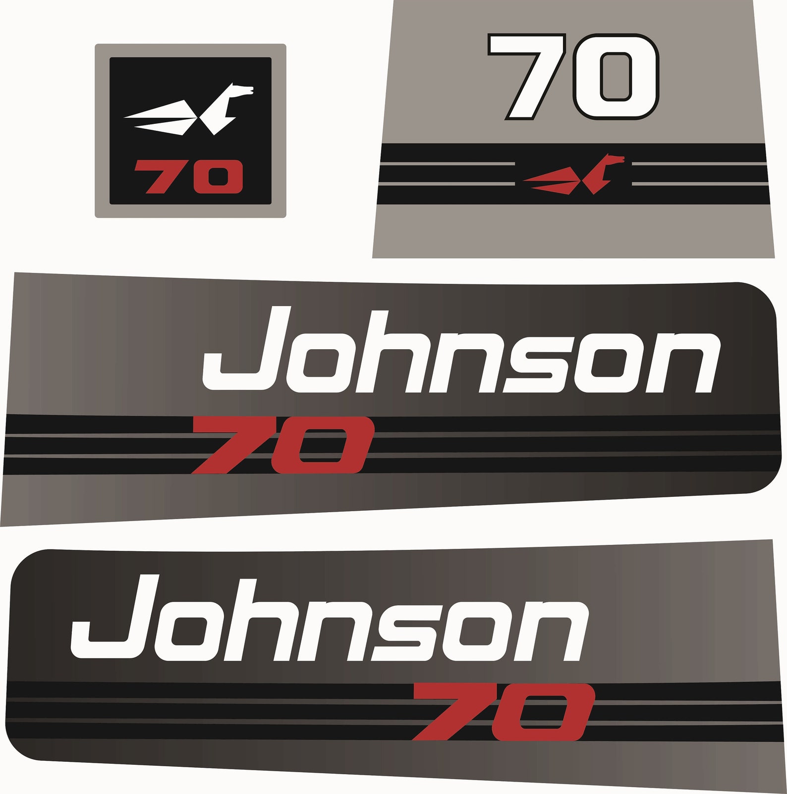 JOHNSON 70 19921996 Outboard decal set replica Etsy