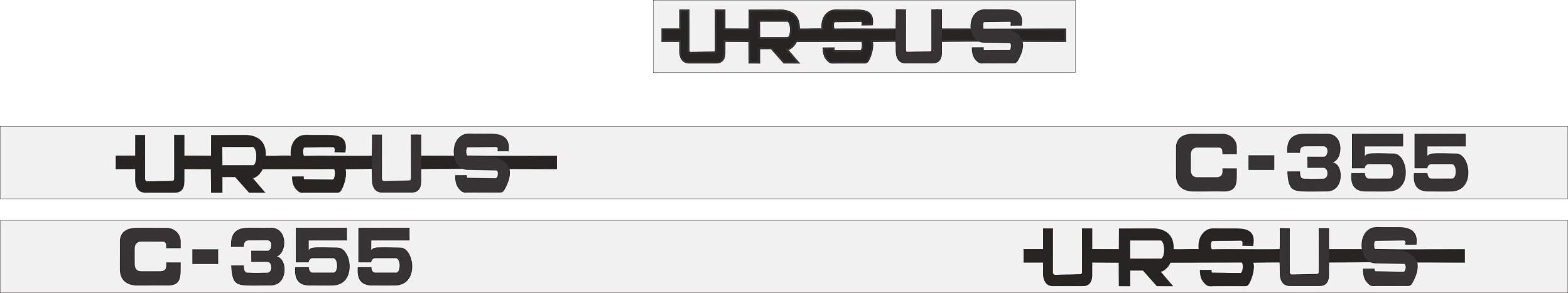 URSUS C-355 トラクター デカール セット、レプリカ