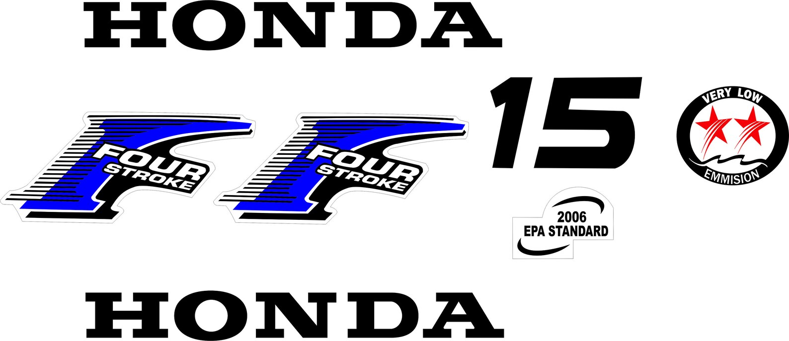 HONDA 15 Outboard Decal Set, Replica Etsy