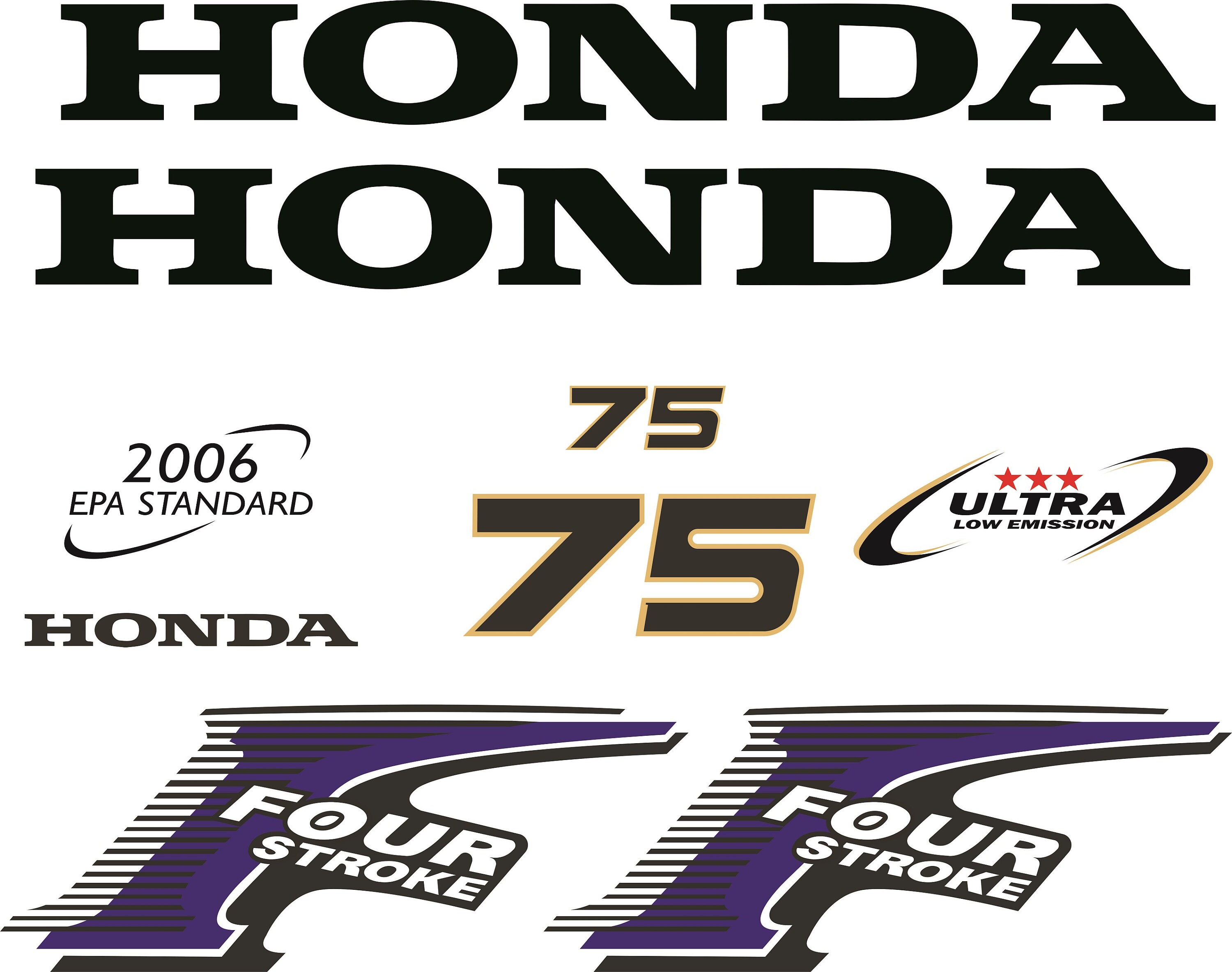 HONDA 75 Outboard Decal Set, Replica Etsy