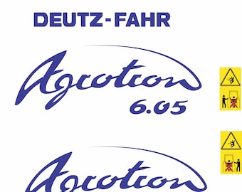 DEUTZ-FAHR Agrotron 6.05 - Traktor Aufkleber Set, Replica