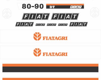 Jeu de décalcomanies pour tracteur FIAT AGRI 80-90, réplique