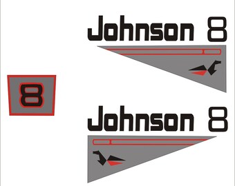 JOHNSON 8 - Outboard decal set, replica