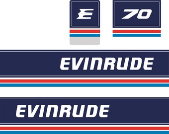 EVINRUDE 70 ,1983  - Outboard decal set, replica