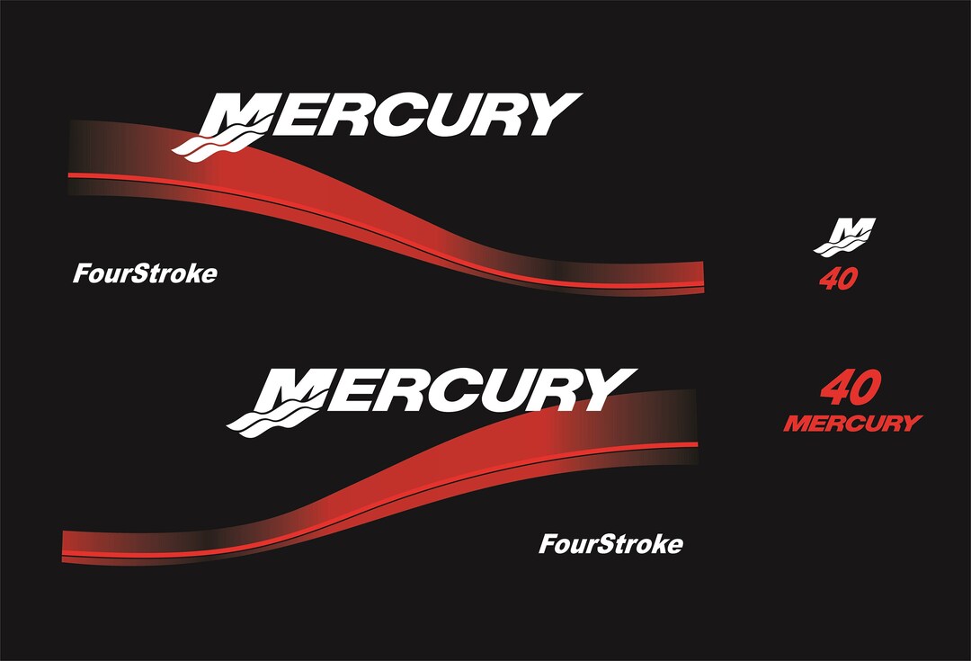 Mercury 90hp Two Stroke Outboard Decals/stcker Kt (1996 - 1998