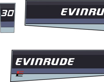 EVINRUDE 30, 1985 Outboard decal set, replica