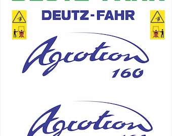 DEUTZ-FAHR Agrotron 160 Traktor Aufkleber Set, Replica