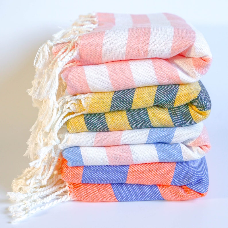 Turkish Towel Peshtemal Double Color Fouta Beach Bath Hammam Towel Pestemal
