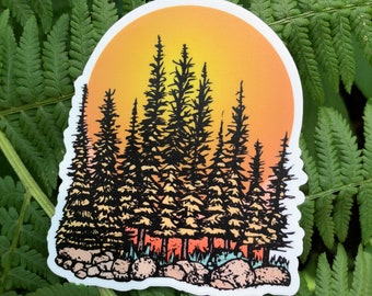 Sunset Island Vinyl Sticker