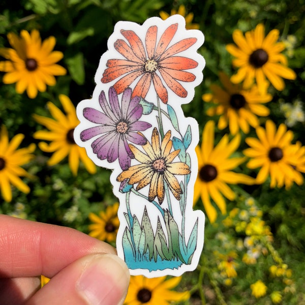 Flower Power Vinyl Flower Sticker