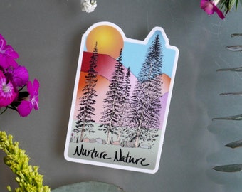 Nurture Nature Vinyl Sticker: Weatherproof Laptop Decal