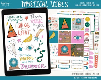 Mystical Vibes Digital Planner Stickers, Digital Stickers for Goodnotes, Planner Stickers for iPad, Digital Stickers for Notability