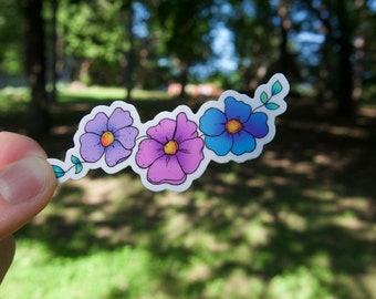 Purple Trail Flower Vinyl Sticker