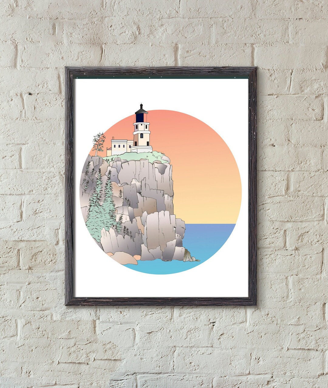 Split Rock Lighthouse Art Print, North Shore of Lake Superior, Lighthouse Art, Landscape Art