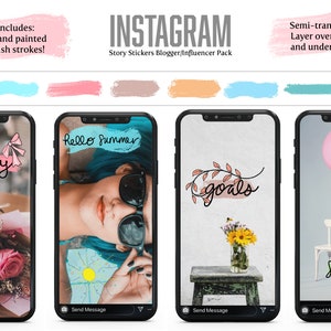 Digital Stickers: Blogger/influencer Pack, Hand Illustrated and Hand ...