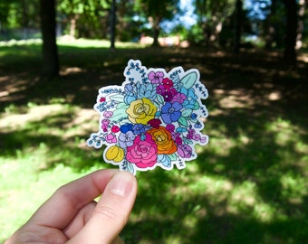 Pretty Flower Bunch Vinyl Sticker