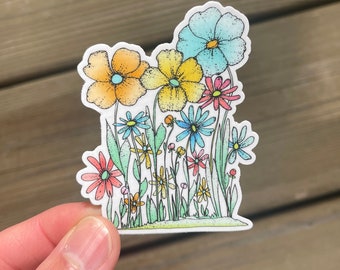 Flowers in the Garden Vinyl Sticker