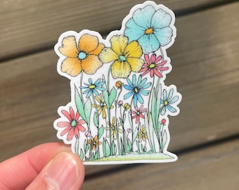 Flowers in the Garden Vinyl Sticker