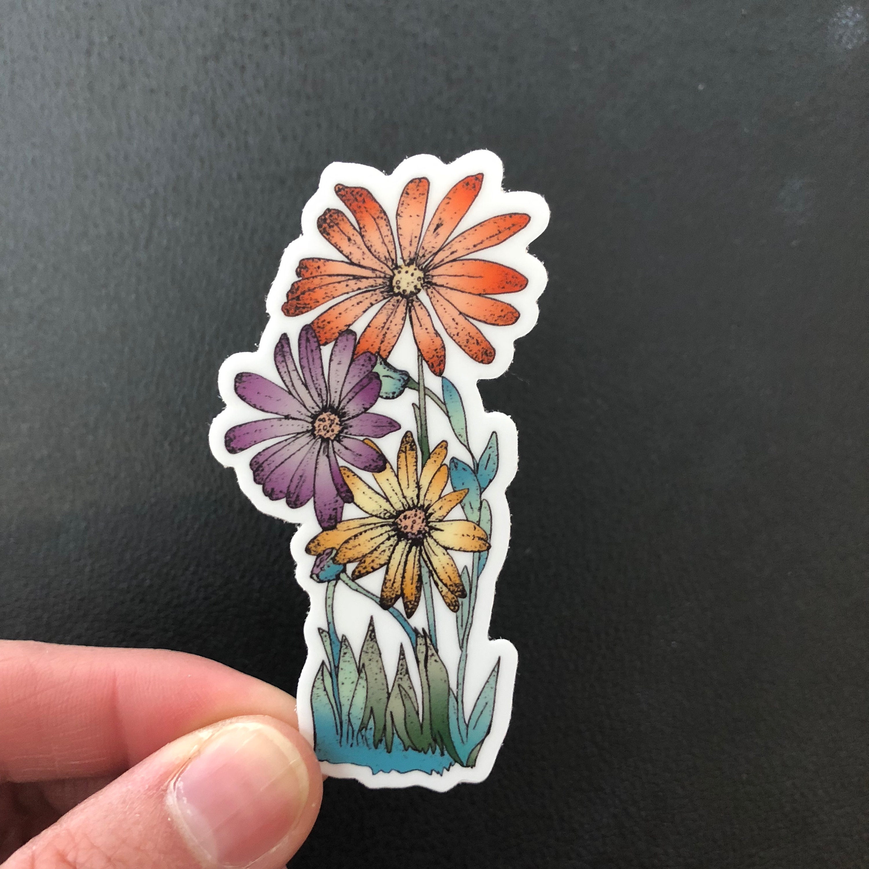Flower Power Vinyl Flower Sticker - Etsy