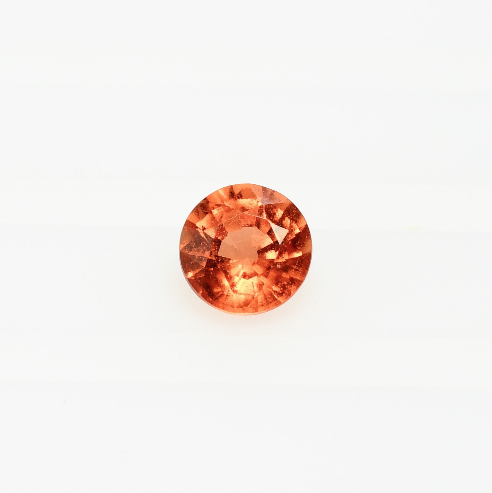 Round 4.5mm Volcanic Fire Orange Sapphire, This Stone With a