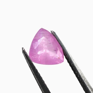 Translucent milky candy pink sapphire trillion 8x7 weighing 1.33 carats