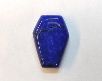 Ataúd de lapislázuli natural azul real, piedra preciosa cabujón hexagonal alargada de 12,4 x 17,9 mm, esta piedra afgana pesa 9,27 quilates