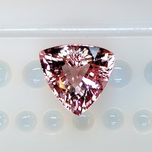 Purplish pink trillion tourmaline, this large clear tourmaline measures 11.5 mm, this large sparkling gem weighs 5.48 carats, Africa