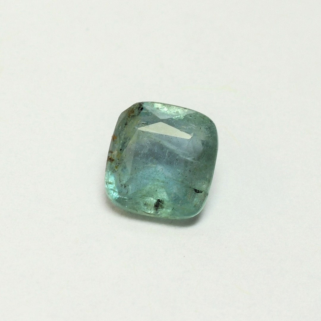 Translucent Beryl Natural Untreated Emerald Blue Green Cushion 7.1x6.7 Mm, This ...