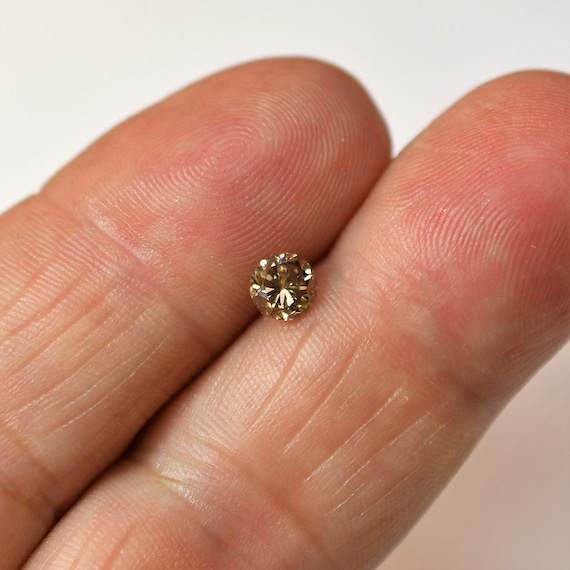 5 Mm Champagne Brown Diamond in Natural Color, This C4-C5 SI