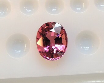 Intense pink tourmaline, this brilliant oval stone measures 6.1x7.4mm, weighs 1.33 carat and comes from Africa