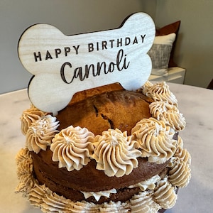 Dog Birthday Cake Topper | Personalized Dog Birthday Cake | Dog Birthday Party decoration | Wooden dog cake decoration