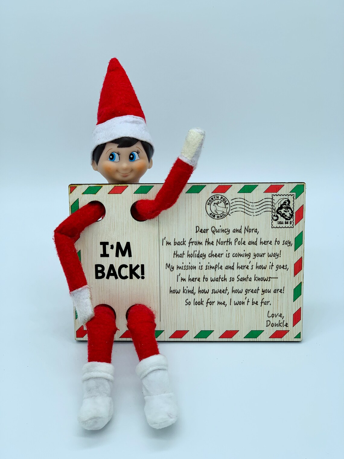 Personalized Wooden Elf Postcard Letter - Etsy