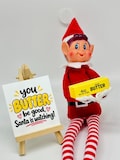 Butter Christmas Elf Prop, Acrylic Elf Hand Accessory, Funny Squishy Inspired Elf Idea, Holiday Elf Doll Prop, Christmas Morning Surprise
