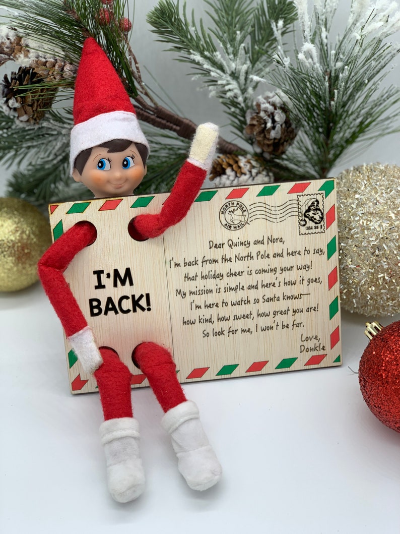 Personalized Wooden Elf Postcard Letter - Etsy