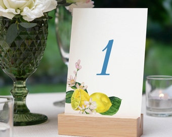 Positano Wedding Table Number | Watercolor Lemon Wedding Table Number, Amalfi Coast Wedding