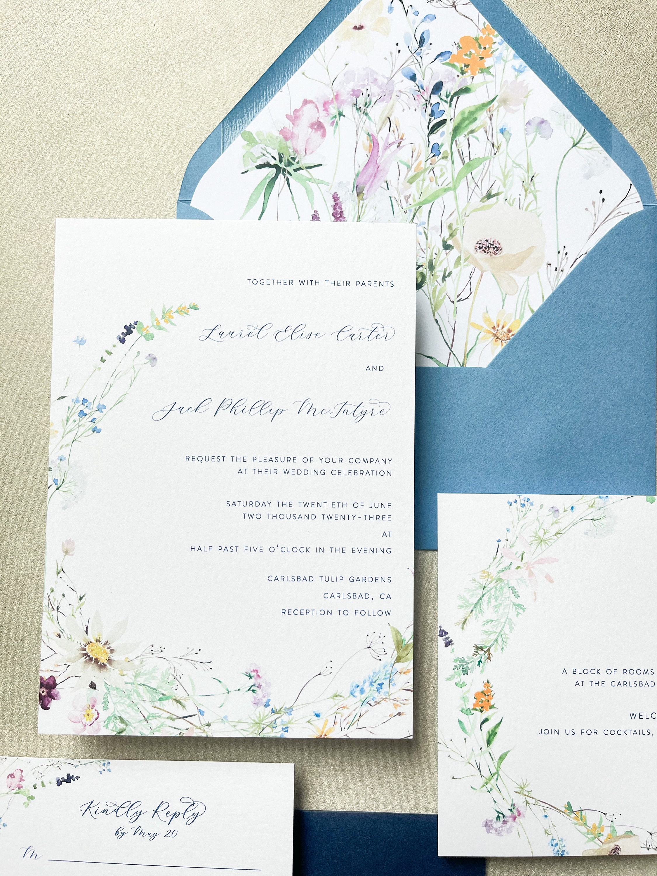 Yellowstone Wedding Invitation Set Wildflower Watercolor Etsy