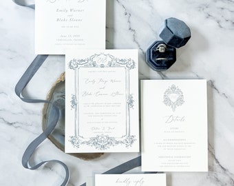 Versailles Wedding Invitation Set | Elegant, Ornate, Fine Art, French Baroque Wedding