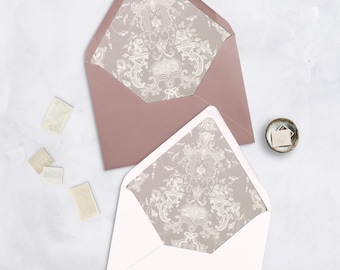 Victorian Lace Envelope Liner | Elegant Ornate Pattern Envelope Liner