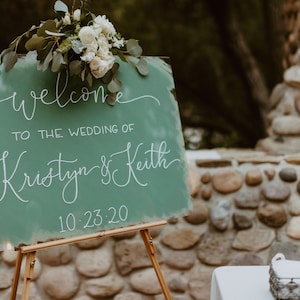 Custom Acrylic Wedding Signage with Hand Lettering image 1