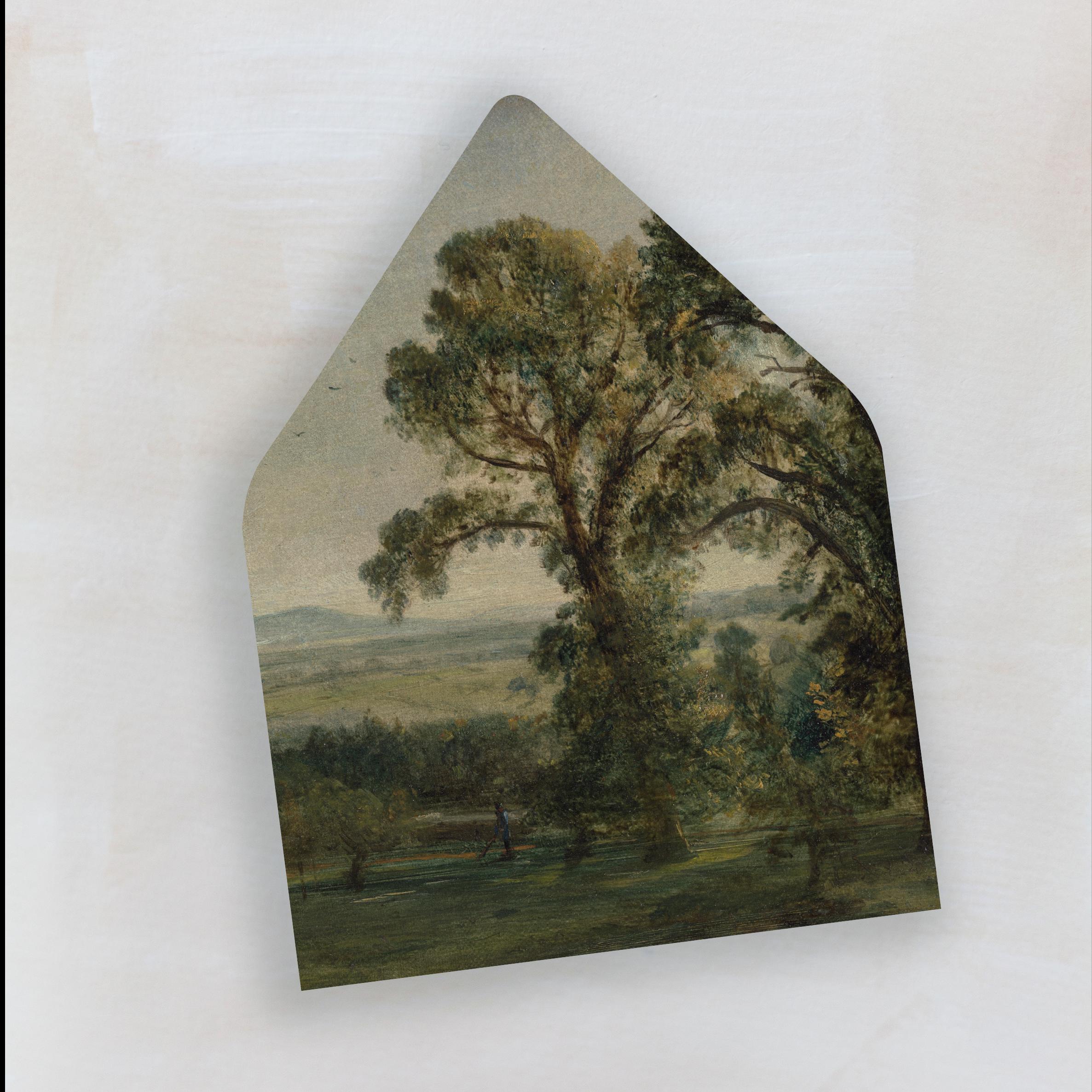 DIGITAL Forest Envelope Liner | Fine Art, Oil Painting Digital File