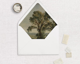 Forest Envelope Liner | Fine Art Oil Painting Greenery Envelope Liner