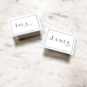 Manhattan Escort Cards Place Cards | Modern Minimalist Wedding Escort Cards, Black & White, Classic Wedding